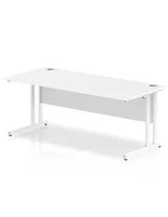 Dynamic Impulse 1800 x 800mm Straight Office Desk White Top White Cantilever Leg MI002194