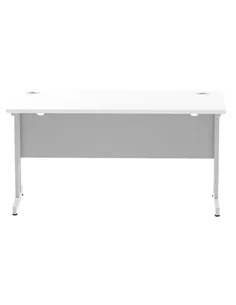 Dynamic Impulse 1400 x 600mm Straight Office Desk White Top Silver Cantilever Leg MI002197 2