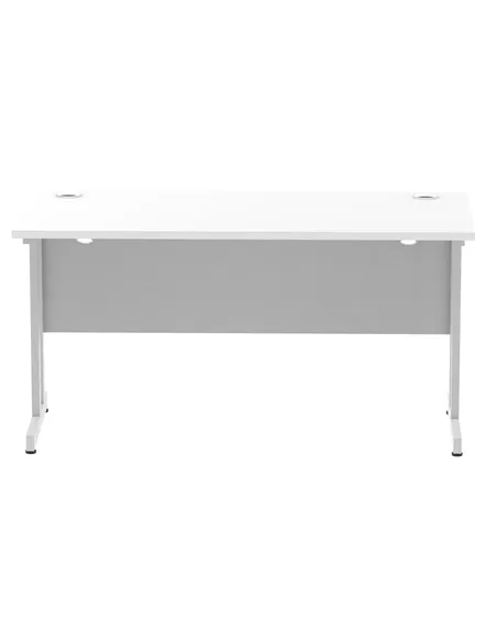 Dynamic Impulse 1400 x 600mm Straight Office Desk White Top Silver Cantilever Leg MI002197
