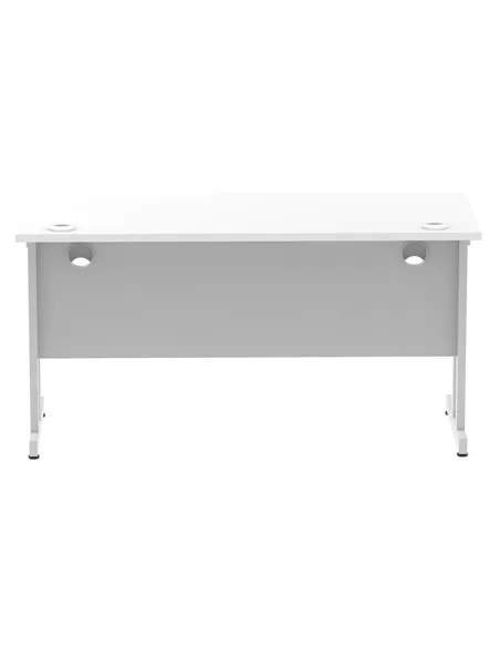 Dynamic Impulse 1400 x 600mm Straight Office Desk White Top Silver Cantilever Leg MI002197