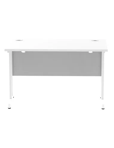 Dynamic Impulse 1200 x 600mm Straight Office Desk White Top White Cantilever Leg MI002201