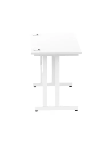 Dynamic Impulse 1200 x 600mm Straight Office Desk White Top White Cantilever Leg MI002201