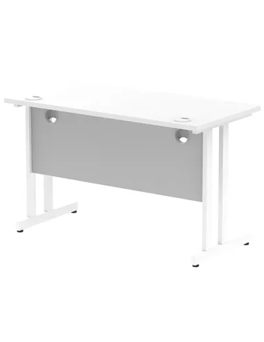 Dynamic Impulse 1200 x 600mm Straight Office Desk White Top White Cantilever Leg MI002201