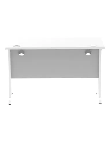 Dynamic Impulse 1200 x 600mm Straight Office Desk White Top White Cantilever Leg MI002201