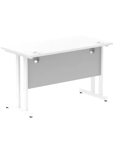 Dynamic Impulse 1200 x 600mm Straight Office Desk White Top White Cantilever Leg MI002201