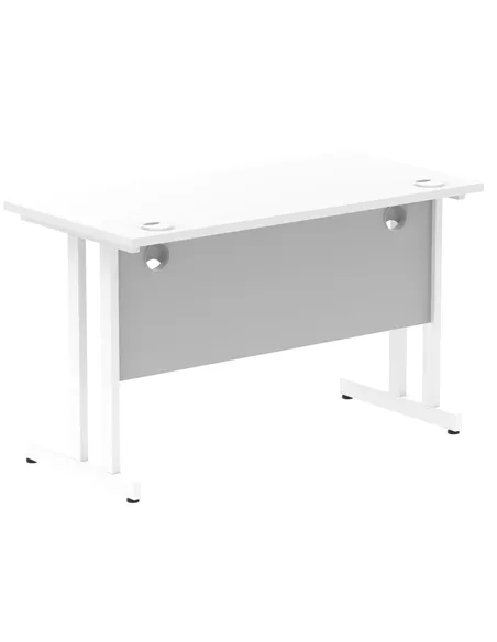 Dynamic Impulse 1200 x 600mm Straight Office Desk White Top White Cantilever Leg MI002201