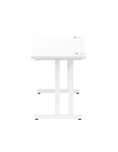 Dynamic Impulse 1200 x 600mm Straight Office Desk White Top White Cantilever Leg MI002201