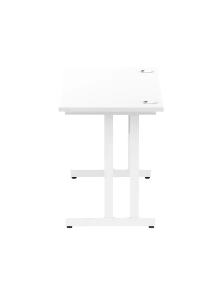 Dynamic Impulse 1200 x 600mm Straight Office Desk White Top White Cantilever Leg MI002201