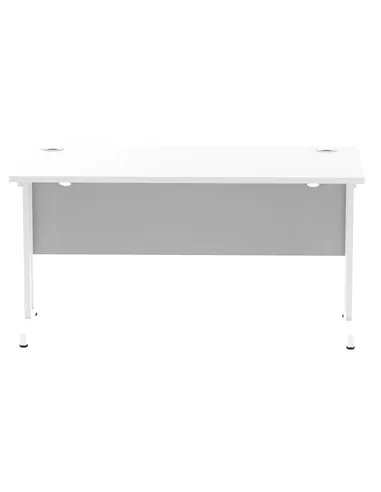 Dynamic Impulse 1400 x 600mm Straight Office Desk White Top White Cantilever Leg MI002202