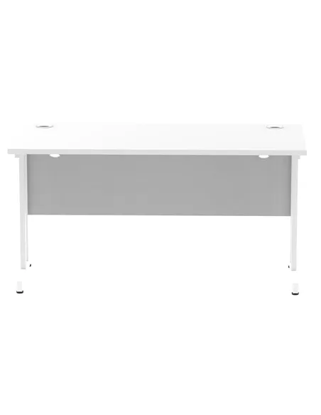 Dynamic Impulse 1400 x 600mm Straight Office Desk White Top White Cantilever Leg MI002202