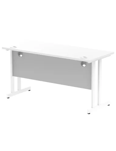 Dynamic Impulse 1400 x 600mm Straight Office Desk White Top White Cantilever Leg MI002202
