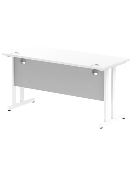 Dynamic Impulse 1400 x 600mm Straight Office Desk White Top White Cantilever Leg MI002202