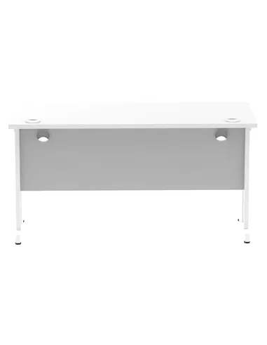 Dynamic Impulse 1400 x 600mm Straight Office Desk White Top White Cantilever Leg MI002202