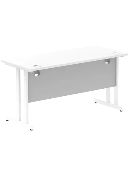 Dynamic Impulse 1400 x 600mm Straight Office Desk White Top White Cantilever Leg MI002202