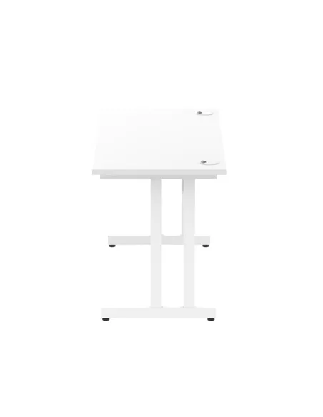 Dynamic Impulse 1400 x 600mm Straight Office Desk White Top White Cantilever Leg MI002202