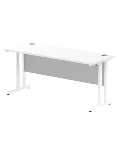 Dynamic Impulse 1600 x 600mm Straight Office Desk White Top White Cantilever Leg MI002203