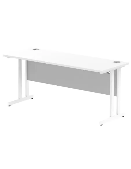 Dynamic Impulse 1600 x 600mm Straight Office Desk White Top White Cantilever Leg MI002203