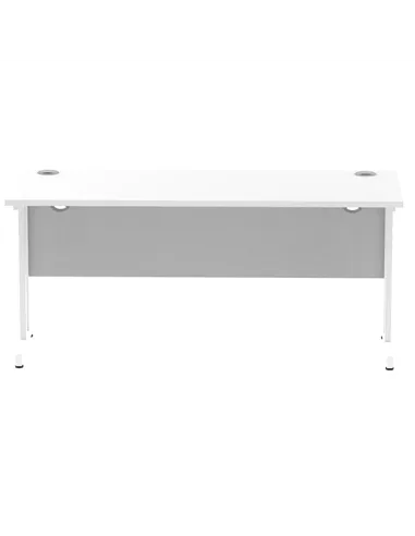 Dynamic Impulse 1600 x 600mm Straight Office Desk White Top White Cantilever Leg MI002203