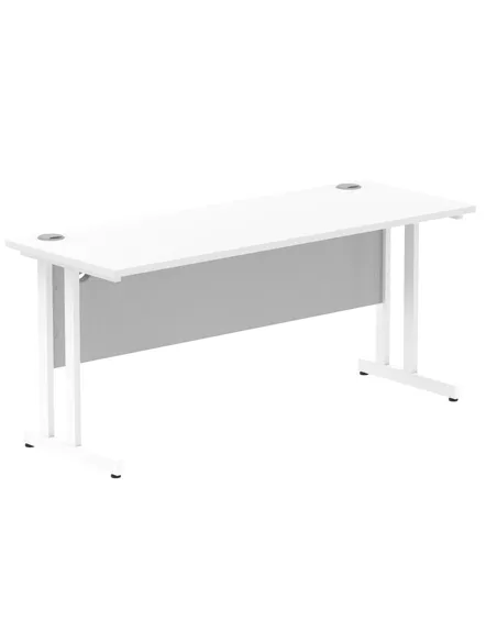 Dynamic Impulse 1600 x 600mm Straight Office Desk White Top White Cantilever Leg MI002203