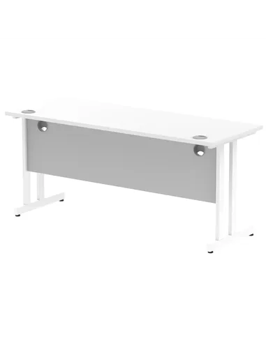 Dynamic Impulse 1600 x 600mm Straight Office Desk White Top White Cantilever Leg MI002203