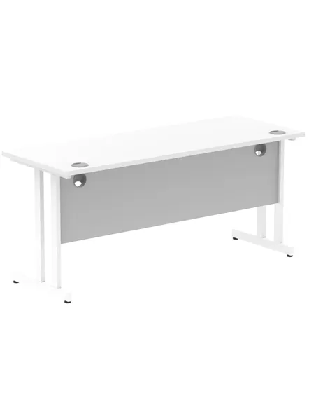 Dynamic Impulse 1600 x 600mm Straight Office Desk White Top White Cantilever Leg MI002203