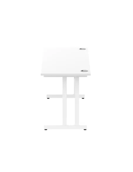 Dynamic Impulse 1600 x 600mm Straight Office Desk White Top White Cantilever Leg MI002203