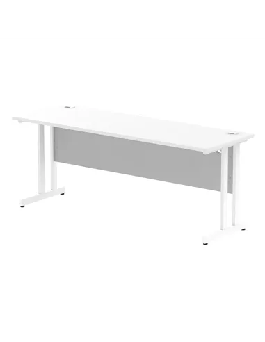 Dynamic Impulse 1800 x 600mm Straight Office Desk White Top White Cantilever Leg MI002204