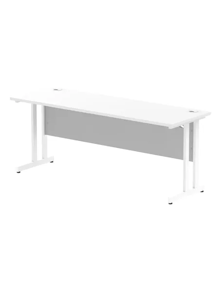 Dynamic Impulse 1800 x 600mm Straight Office Desk White Top White Cantilever Leg MI002204