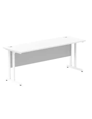 Dynamic Impulse 1800 x 600mm Straight Office Desk White Top White Cantilever Leg MI002204