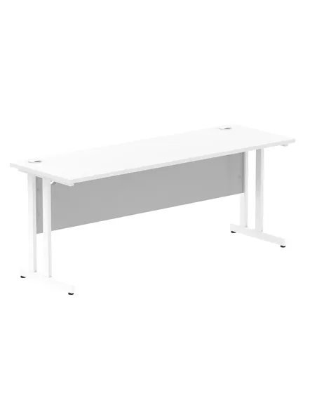 Dynamic Impulse 1800 x 600mm Straight Office Desk White Top White Cantilever Leg MI002204