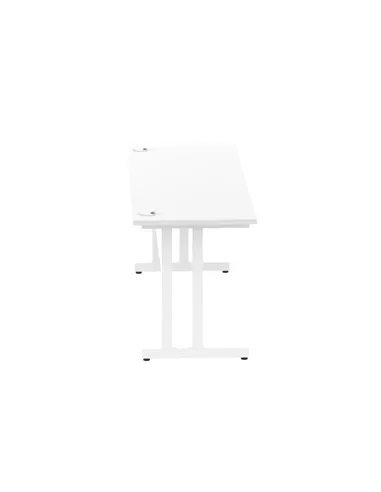 Dynamic Impulse 1800 x 600mm Straight Office Desk White Top White Cantilever Leg MI002204