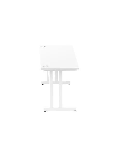 Dynamic Impulse 1800 x 600mm Straight Office Desk White Top White Cantilever Leg MI002204