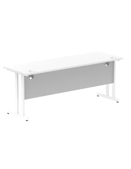 Dynamic Impulse 1800 x 600mm Straight Office Desk White Top White Cantilever Leg MI002204