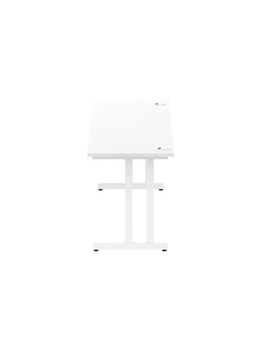 Dynamic Impulse 1800 x 600mm Straight Office Desk White Top White Cantilever Leg MI002204