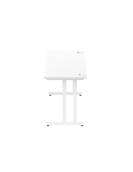 Dynamic Impulse 1800 x 600mm Straight Office Desk White Top White Cantilever Leg MI002204