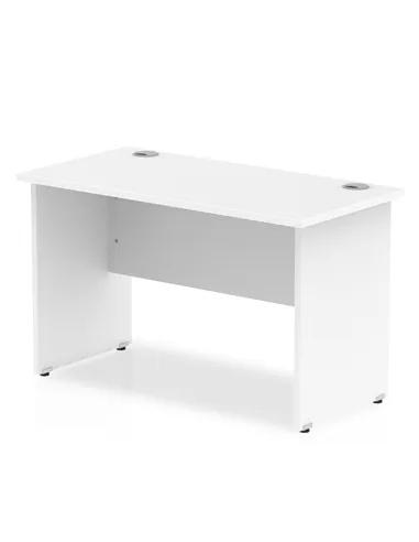 Dynamic Impulse 1200 x 600mm Straight Office Desk White Top Panel End Leg MI002246