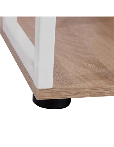 HOMCOM Computer Desk with Drawers and Bookshelf, Writing Desk for Home Office with Storage Shelves, Study Workstation, Oak