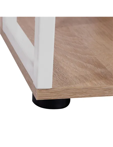 HOMCOM Computer Desk with Drawers and Bookshelf, Writing Desk for Home Office with Storage Shelves, Study Workstation, Oak