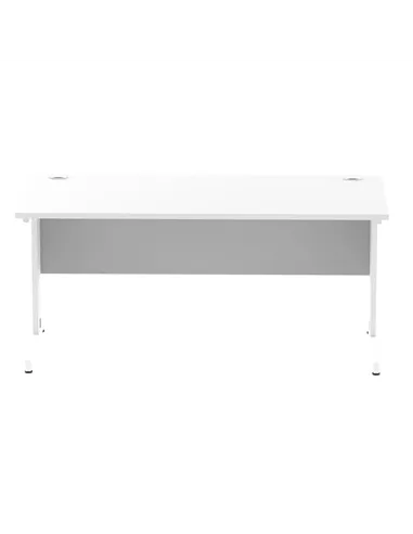 Dynamic Impulse 1600 x 800mm Straight Office Desk White Top White Cable Managed Leg MI002273