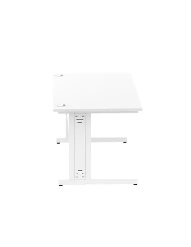 Dynamic Impulse 1600 x 800mm Straight Office Desk White Top White Cable Managed Leg MI002273