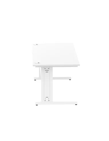 Dynamic Impulse 1800 x 800mm Straight Office Desk White Top White Cable Managed Leg MI002274