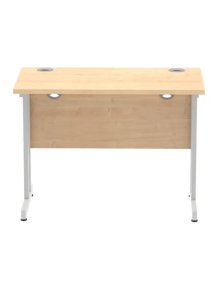 Dynamic Impulse 1000 x 600mm Straight Office Desk Maple Top Silver Cantilever Leg MI002421