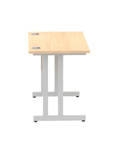 Dynamic Impulse 1000 x 600mm Straight Office Desk Maple Top Silver Cantilever Leg MI002421