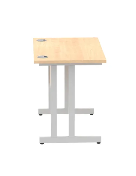 Dynamic Impulse 1000 x 600mm Straight Office Desk Maple Top Silver Cantilever Leg MI002421