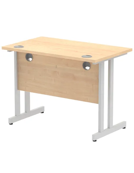 Dynamic Impulse 1000 x 600mm Straight Office Desk Maple Top Silver Cantilever Leg MI002421