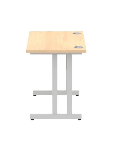 Dynamic Impulse 1000 x 600mm Straight Office Desk Maple Top Silver Cantilever Leg MI002421