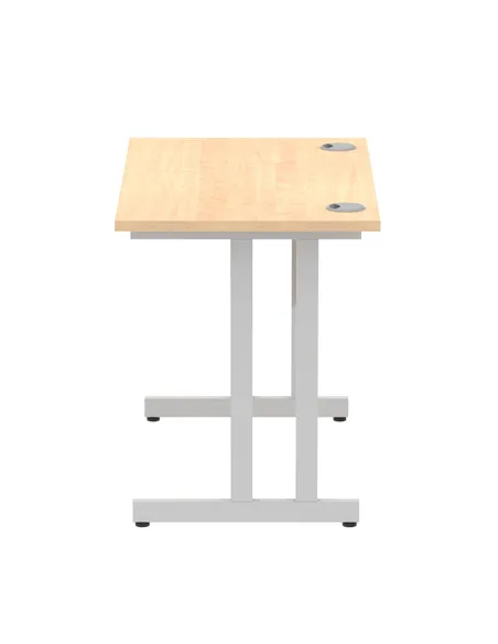 Dynamic Impulse 1000 x 600mm Straight Office Desk Maple Top Silver Cantilever Leg MI002421