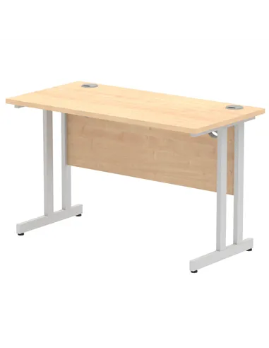 Dynamic Impulse 1200 x 600mm Straight Office Desk Maple Top Silver Cantilever Leg MI002422