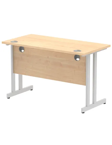 Dynamic Impulse 1200 x 600mm Straight Office Desk Maple Top Silver Cantilever Leg MI002422