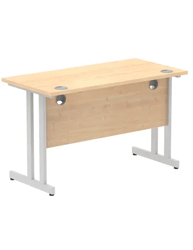 Dynamic Impulse 1200 x 600mm Straight Office Desk Maple Top Silver Cantilever Leg MI002422